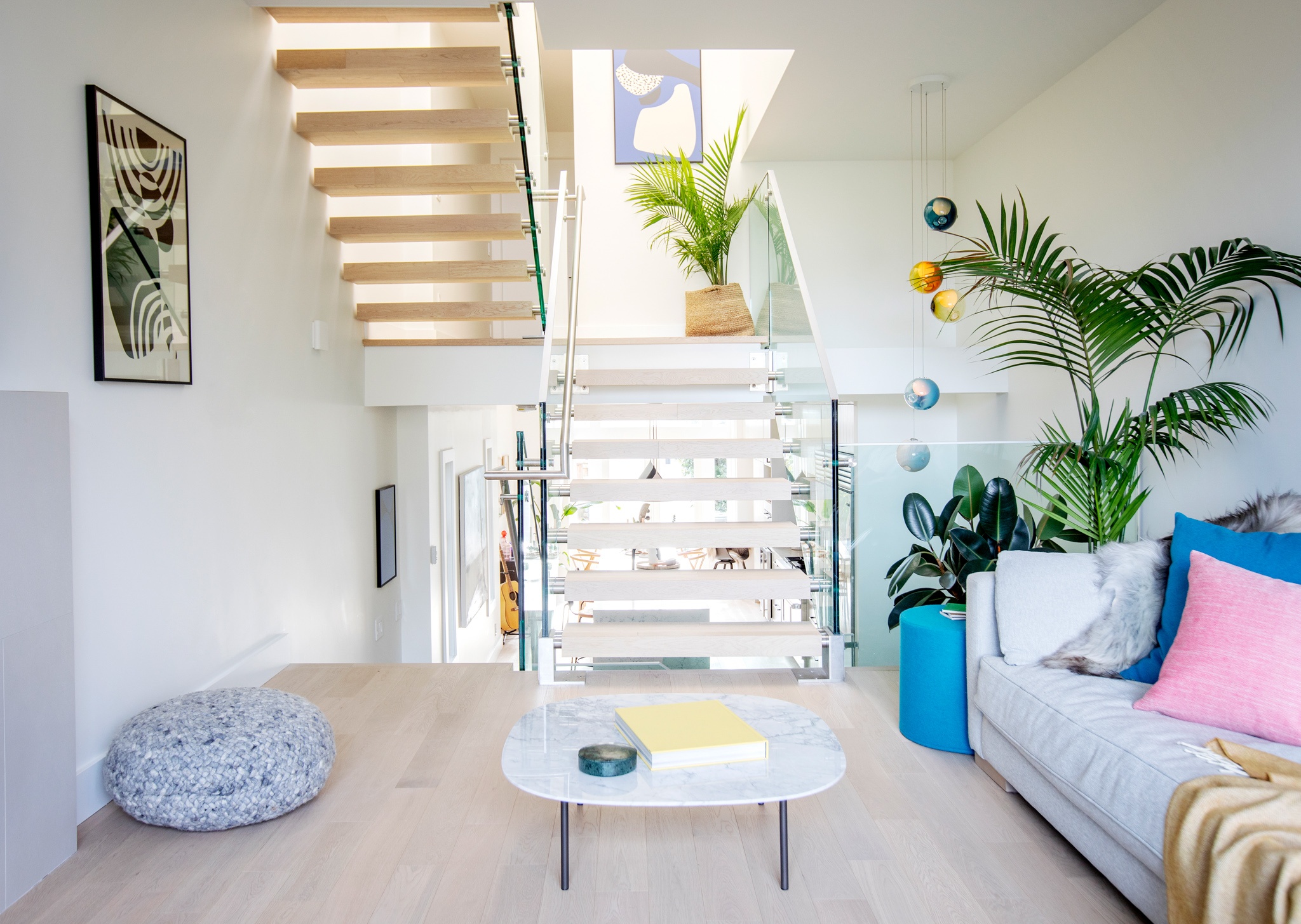 Open stairway interior character home renovation